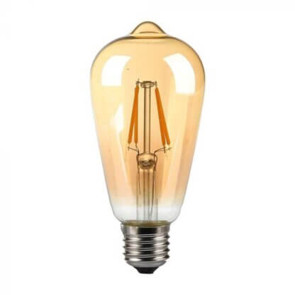 E27 8W LED ST64 FILAMENT AMBER DIMMABLE