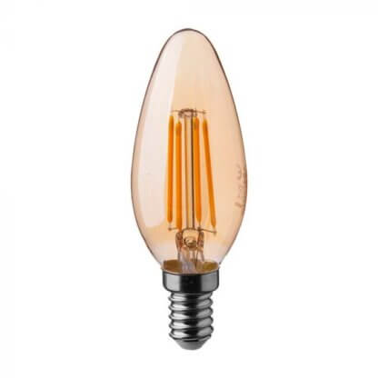 E14 4W LED ΚΕΡΑΚΙ FILAMENT AMBER